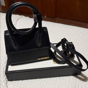 Jacquemus Black Mini Bag with Gold Accents